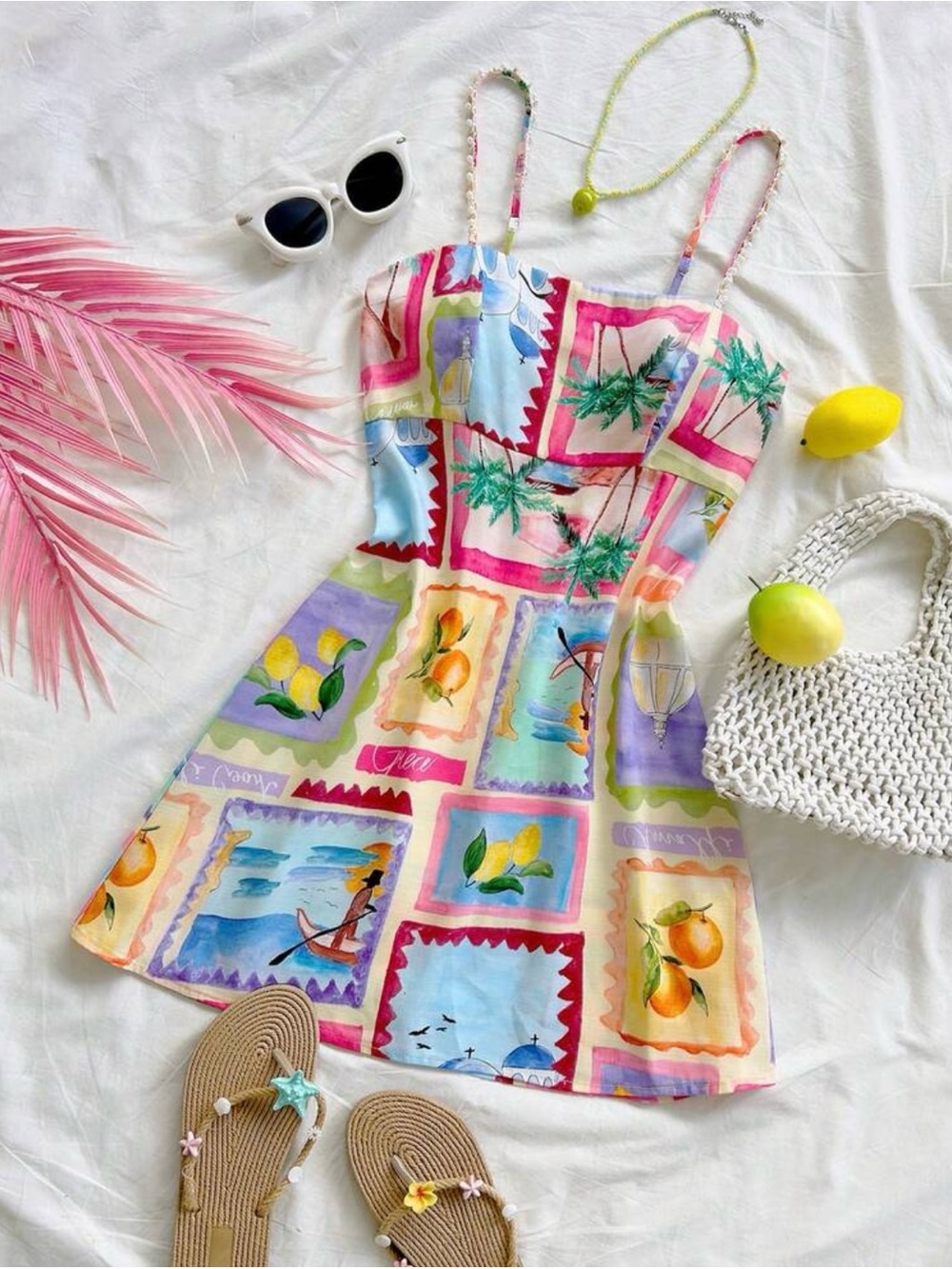 Ocean Life Print Mini Dress